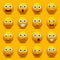 Set with emoji. Yellow face with emotions. Cartoon character. Different templates of emotions. Vector