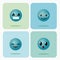Set of emojis on squares icons
