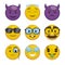Set of Emojis Wearing Different Accessories to Express Mischiefs or Pranks, Vector Illustration