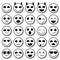 Set of Emoticons. Emoji icons collection. Smile funny faces.