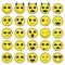 Set of Emoticons. Emoji icons collection. Smile funny faces.