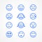 Set of emoticons or emoji illustration sketch icons