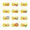 Set of emoticons, emoji isolated on white