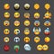 Set of emoticons - emoji - vector illustration