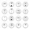 Set of emoticons, emotion, feelings, experience for icons