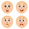 Set emoticons feeling emotions.