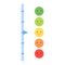 Set of Emoticons for rating scale satisfaction. Level emoji, mood Icons, scale of emotions smiles. Vote Scale Symbol. Vector