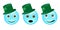 Set of emoticons for St. Patrick`s Day, different emotions