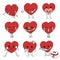 Set of emotion feeling hearts vector hand drawn design