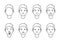 A set of emotions. 8 types of male faces.