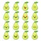 Set Emotions Avocado. Cute cartoon.