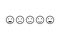Set of emotions faces for feedback, user experience, satisfaction level.  Excellent, good, normal, bad, awful.