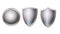 Set of Empty metal knight shields. Realistic vector illustration