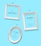 Set of empty picture frames