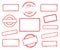 Set of empty rubber stamps