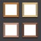 Set Of Empty Square Picture Frames On Black Background
