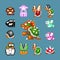 Set of enemies characters from 16-bit Super Mario Bros classic video game, pixel design vector illustration. Super Mario Bros is