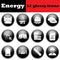 Set of energy glossy icons