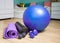 Set of equipment for fitness workouts at home