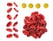 Set of erythrocytes  thrombus and cholesterol. 3d vector illustration