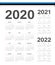 Set of Estonian 2020, 2021, 2022 year vector calendars