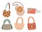 Set of Ethnic-inspired Bags In Various Patterns Showcase Intricate Designs, And Vivid Colors Ideal For Bohemian, Vintage