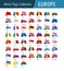 Set of European flags - Vector illustrations