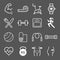 Set of exercise icons.