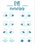 Set of exercises for eyes. Ophthalmologist vector flat illustration