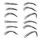 Set Of Eyebrows In Different Shapes And Types