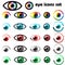 Set of eyes icons and symbols