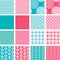 Set of fabric textures in pink and blue colors