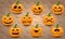 Set of face Halloween Pumpkins