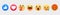 Set of Facebook emoticons. Collection of emoji reactions. Vector Emoji reactions on a transparent background. Stock illustration