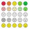 Set faces scale feedback. Customer service quality review. Ratings emoticons. Vector. Isolated on white background.