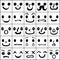 Set of faces with various emotions.