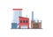 Set of factory industry buildings, flat icons.