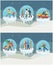 Set of Family Winter Activities in Ball Vector