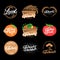 Set of Farm hand written lettering logos, labels, badges, emblems for farmers market, food, local farm.