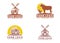 Set of farm logo vector, livestock logo icon design