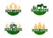 Set of farm logo vector, livestock logo icon design