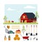 Set farm tools flat-vector illustration. Garden instruments icon collection on white background. Farming