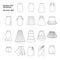 Set of Fashion Flat templates Sketches - Woman Skirts