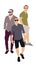 Set of fashion people. Vector flat design colorful fashionable people standing in different poses. Men in luxury clothes