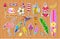 Set of fashion Summer stickers badges