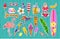 Set of fashion Summer stickers badges 2