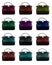 Set of female bags of different color