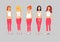 Set of Female Body Shape Types.