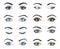 Set of female eyes and brows image