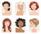 Set of female hair style. Vector collection